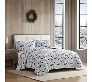 Eddie Bauer Mountain Moose Grey Flannel Twin Quilt Set Eddie Bauer Mountain Moose Grey Flannel Twin Quilt Set