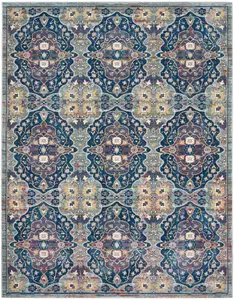 Nourison Home Ankara Global ANR16 Navy Multicolor Transitional Power-loomed Rug