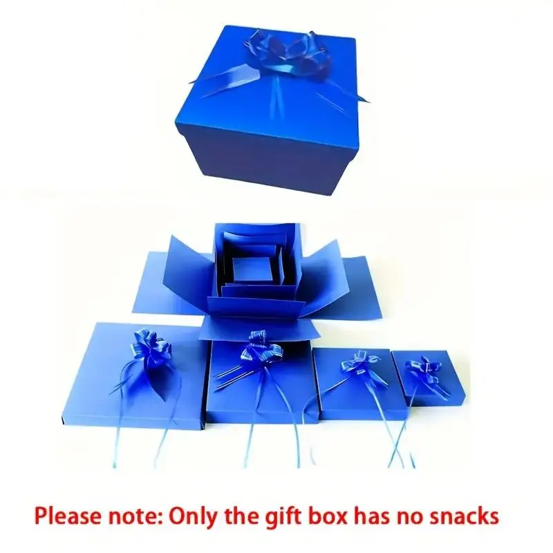 DIY Christmas Gift Wrap Kit, Multi-Compartment Surprise Box Set with Lid, Assorted Themed Papers & Office Wrapping Supplies