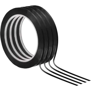 1/8" Whiteboard Tape, 4 Pack Thin Dry Erase Tape for Graphic Chart Marking DIY Art, Black