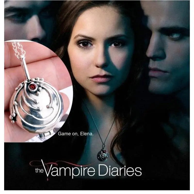Elegant The Vampire Diaries Elena Gilbert 925 Sterling Silver Locket Necklace