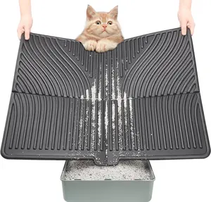 Cat Litter Mat, Large Kitty Litter Trapping Mat Soft on Kitty Paws, Litter Box Mat Keep Floor Clean, 31" x 24" Waterproof and Washable Cat Litter Catcher Pad for Scatter Control