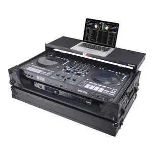 Pro X ATA Flight Style Road Case For RANE Four / PERFORMER w/ Laptop Shelf 1U Rack Space LED and Wheels - Black Finish