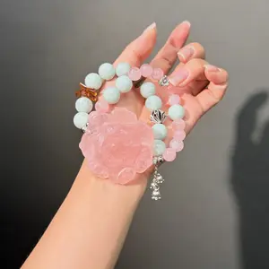 035  Jadeite Rose Quartz Amber Bracelet 2025 High Quality Energy Magnetic  Bracelet Gift
