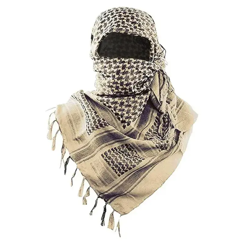 Tactical Desert Shemagh Keffiyeh, 100% Cotton Head Wrap For Men & Women, Lightweight Breathable Military Scarf 43 x 43 Inch, Versatile Accessory For Hiking, Camping, Desert Adventures And Outdoor Activities