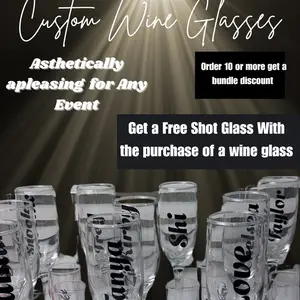 Custom Wine Glasses With Free Shot glass - High-Quality Drinkware for Enjoying Wine in a Stylish Design
