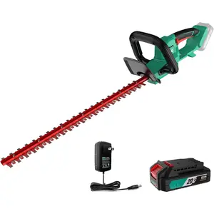 22 inch Hedge Trimmer Cordless 20V, 2800RPM Electric Bush Trimmer with Dual-Action , 3/4"  Capacity, 5.2 LBS Lightweight Bush Clipper, 180? Rotatable, 2.0Ah  & Charger Included