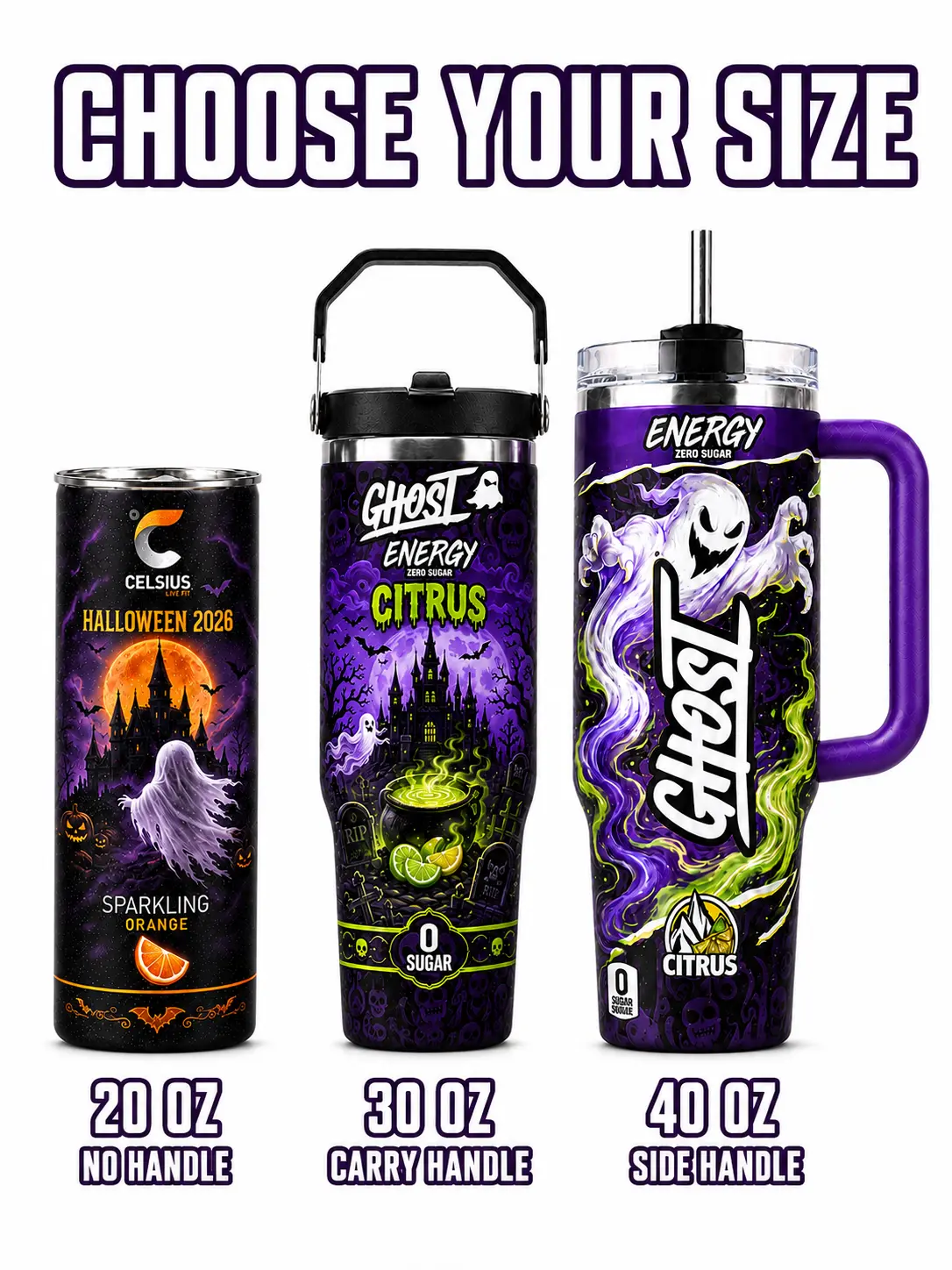 Spooky Ghost Halloween Insulated Tumbler, Reusable Travel Drink Cup