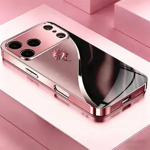 Rose gold metal dragon logo phone case for Samsung Galaxy A06 5G/A11/A12/A13/Galaxy A13 5G/Galaxy A14 5G/Galaxy A15/Galaxy A16 5G/Galaxy A22/Galaxy A22 5G/Galaxy A23/Galaxy A23 5G Full coverage, stylish and luxurious, high-value protective case