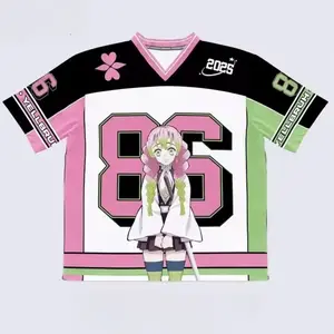 Demon Slayer Mitsuri Kanroji Anime Series Number 86 Jersey Oversize Kpop Baseball Hockey Outfit T-shirt Daily Unisex Tops Tees