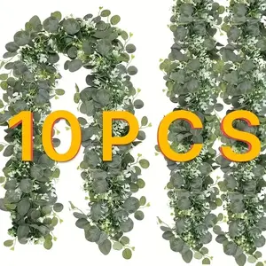 10-Pack Eucalyptus Vine Garland, Floral Eucalyptus Leaf Vines, Wedding Arch Home Decor, Realistic Greenery Vines for Decoration, Artificial Flowers