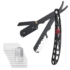 Manual Depilation Razor Set, Includes 1 Razor & 10 Blades, Ideal for Precise Grooming, Durable Design for Daily Use