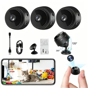 3-Pack A9 Smart Security Cameras, 2.4 GHz Wi‑Fi, 1080p HD, Indoor/Outdoor Wireless Surveillance System for Home and Office, Portable Connectivity