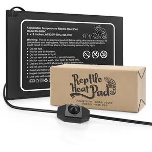 Reptile Heat Pad - Adjustable Temperature Under Tank Heater for 10-20gal/30-40gal Tank, Terrarium Heat Mat for Turtle/Snake/Lizard/Frog/Spider/ Box