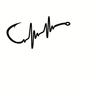 2PCS/SET Outdoor Style Hook ECG Car Sticker Suitable for car body decor Adventure-style ECG decal Outdoor car exterior sticker Cross-border outdoor car accessory Fits off-road car exteriors Outdoor adventure style decor goodie