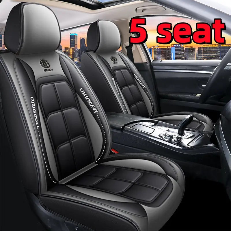 Premium PU Leather Full Set Car Seat Covers, Waterproof, Anti-Dirt, Wear-Resistant Automotive Upholstery Protection for Cars, SUVs