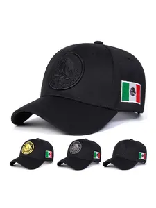 Unisex Mexico Eagle Baseball Cap, Adjustable Sun Protection Hat, Outdoor Travel Beach Vacation, Casual Fitted Design, All Seasons, Adjustable Sunscreen Hat