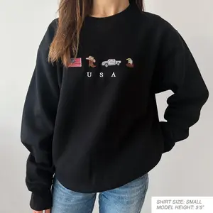USA Embroidery Sweatshirt, United States, America, Crewneck, Flag, Cowboy Boots, Cowboy Hat, Cowgirl, Truck, Jeep, Eagle, Patriot