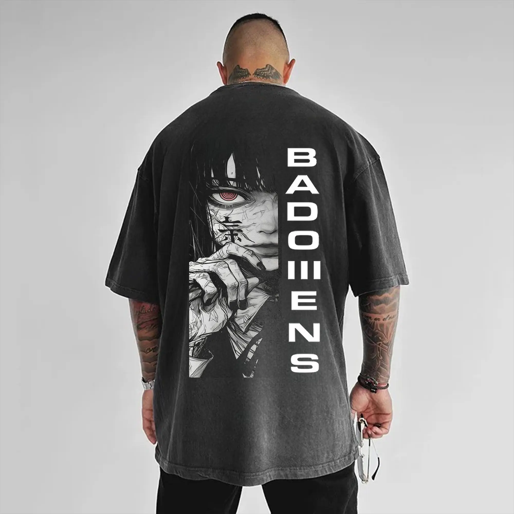 Retro Bad Omens Anime Metal Shirt, Unisex Oversize Washed Rock