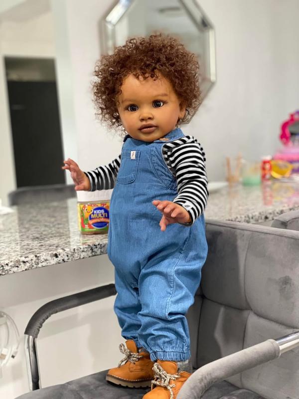 Reborn Toddler Baby Dolls Girls 26 Inch Large Size Black Baby Dolls, African American Reborn Toddler Doll with Natural Hair, Like Real Babies for Girl Boy Toys