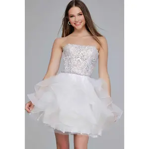 Jovani -24371 Strapless Tulle Cocktail Dress