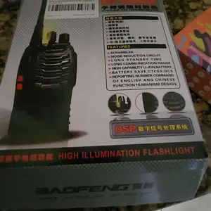 Baofeng 888S portable walkie talkie Two-Way Radio 1-3 km Long Distance 16 Channels Rechargeable With Flashlight Function Comes With Headset Lithium Battery Charger (2 pack)