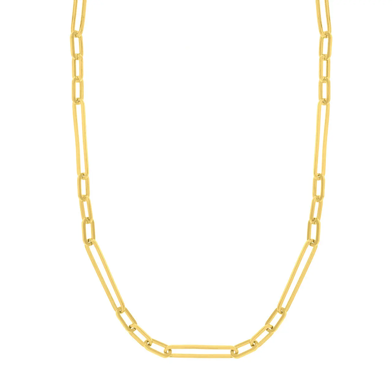 3+1 Hollow Paper Clip Chain with Lobster Lock