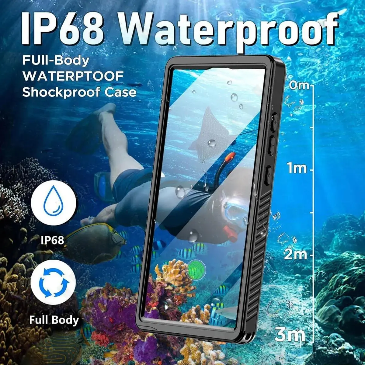 Fin IP68 Shellbox Waterproof Case For Samsung Galaxy S26 S25 FE S24 S23 S22 Ultra A17 A16 A56 Metal Aluminum Swimming Phone Luxury Cover