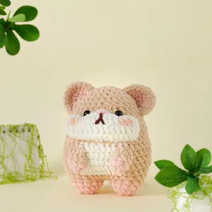 YarnBloom - Velvet Yarn Cuddly Hamster Friend - Handmade Fuzzy Rodent Stuffed Animal - Adorable Pet Lover Gift