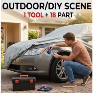 Car Dent Repair Tool – Aluminum T-Handle Tool with 18 Tabs – Paintless Dent Repair (PDR) Kit – Suitable for Minor Body Dents and Small Hail Damage