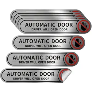 8 count Automatic Door Stickers for , Brushed  Automatic Door Driver Will Open Door Sign Sticker,5inx1in