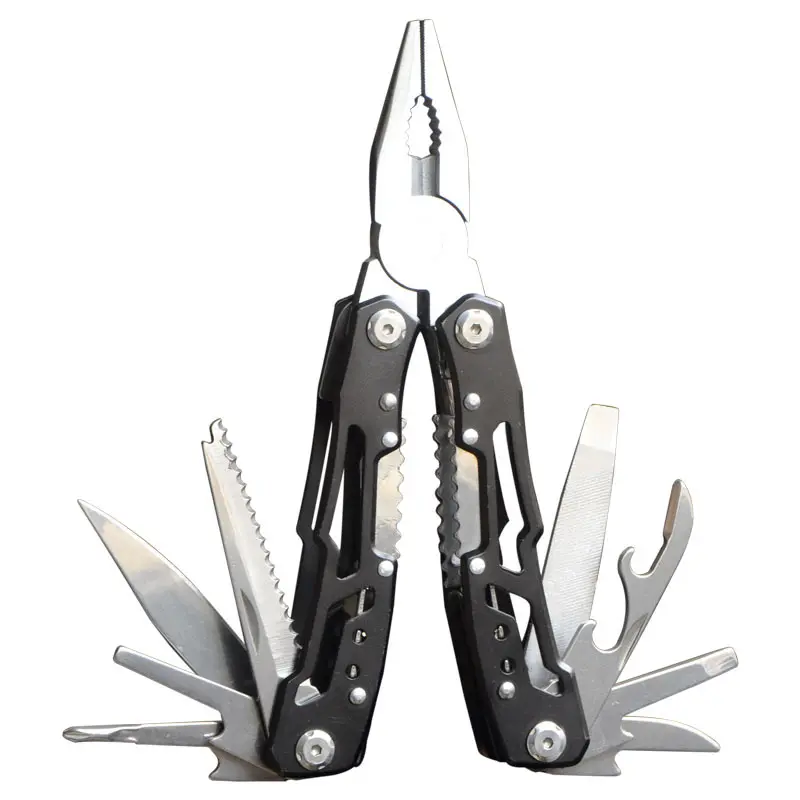 12-in-1 Multitool Pliers Set - Stainless Steel Folding Pocket Knife with Saw, Screwdriver & Bottle Opener - EDC Outdoor Survival Tool Kit for Camping, Hiking, Fishing & Hunting - Lightweight Mens Multitool - Gift for Dad, Husband, Outdoorsmen