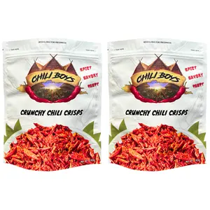 Chili Boys **2 Bag Bundle** Spicy Crunchy Chili Crisps with Sesame Seeds, Ready To Eat, Fried Spicy Chilis for Snacking Anytime. 240g Total