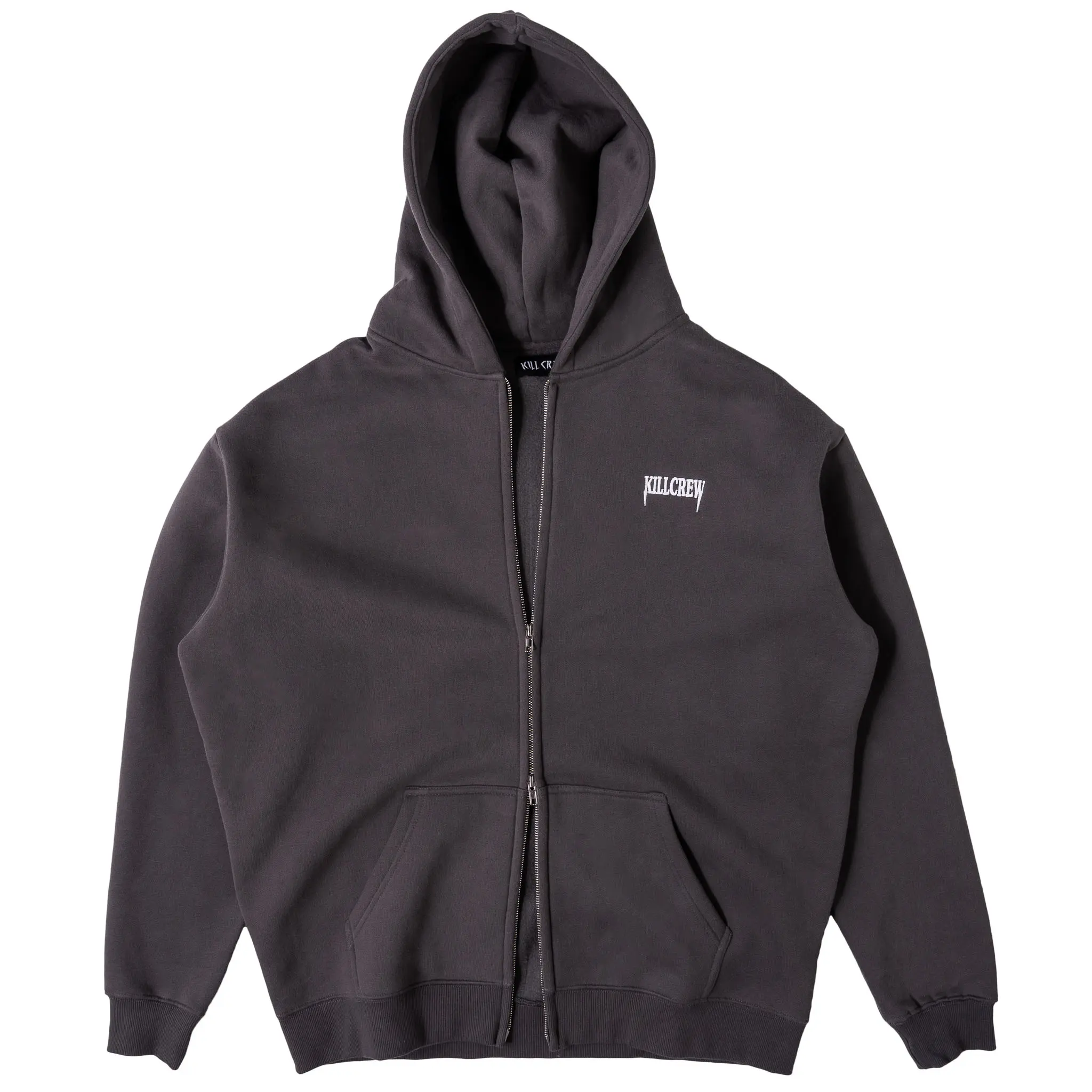 Kill Crew Oversized Lux Zip Up Cotton Fit Fleece Hoodie Soft Sweatshirts Tops Pullover