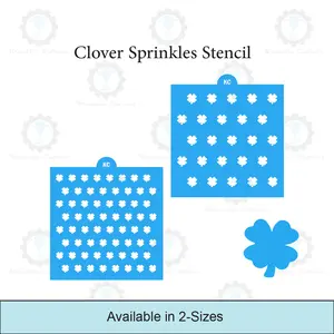 Clover Sprinkles Stencil | 3D Printed, Cookie, Cake, & Cupcake, Decorating Stencils