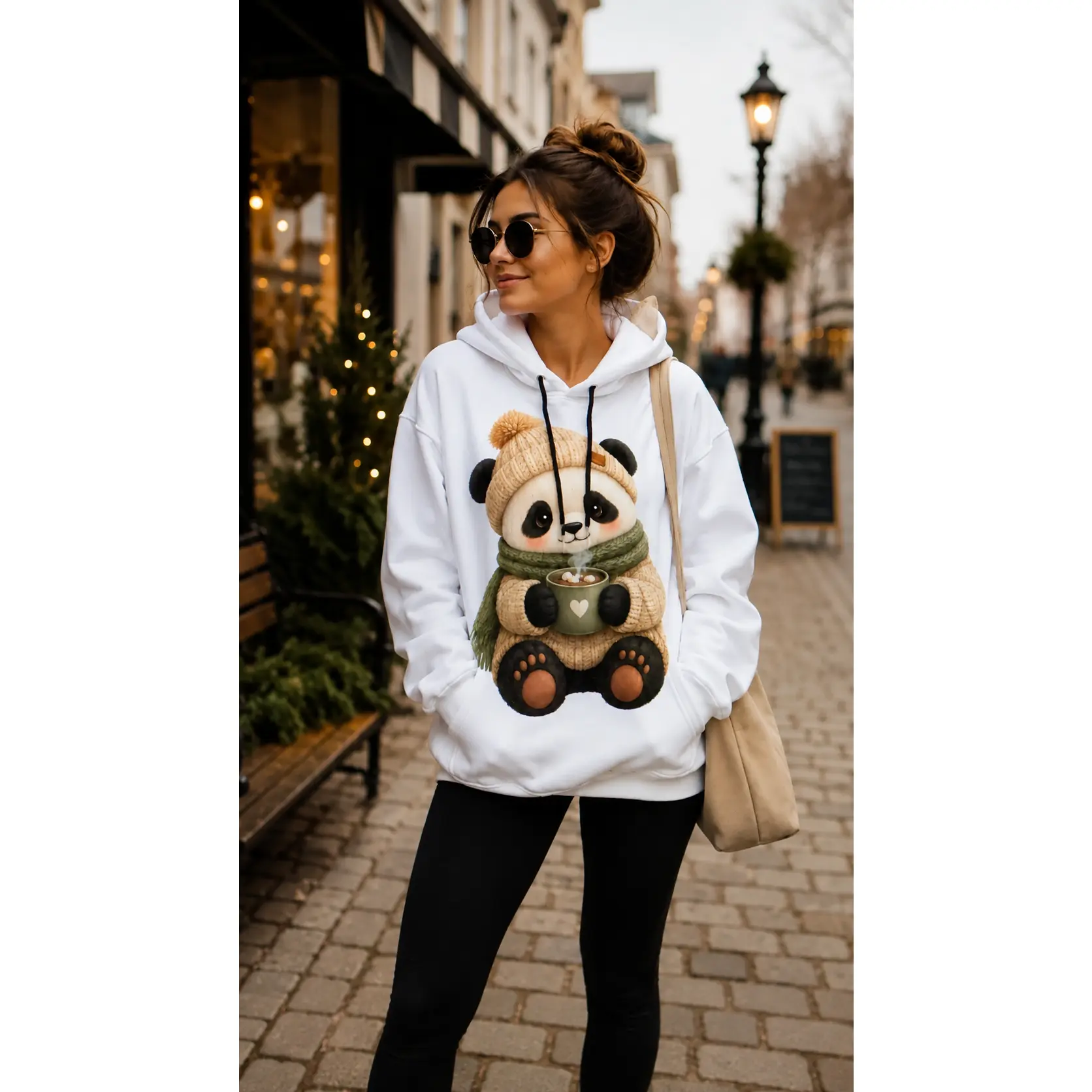 Women's Cozy Panda Ears Hoodie, Cute Kawaii Winter Top