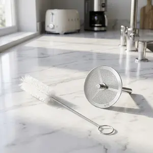 304 Stainless Steel Funnel Filter with Cleaning Brush Fine Mesh Strainer for Smooth Liquid Transfer No Clog Easy Clean Durable Kitchen Gadget Must Have