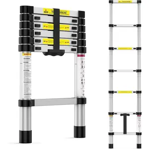 Telescoping Ladder,6.6FT Collapsible Ladder with Locking Mechanism, Non-Slip Pedal,300Lbs Capacity,Multi-Purpose RV Ladders for RV or Indoor/Outdoor Work