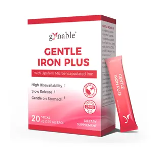 Gynable Gentle Iron Melt-in-Mouth Powder, 27mg Microencapsulated Iron with Vit C & B12 for Energy & Blood Support, Beet Root Flavor, No Water Needed, 20 Individual Packs Summervibes