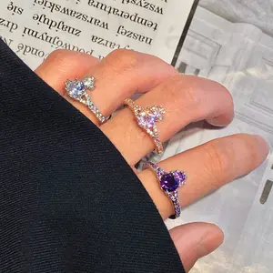 Empress Dowager Ring Zircon Multicolor Saturn Orbit Ring High Version Vivian Saturn Full Diamond Ring for Women