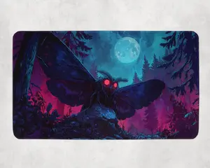 MTG Playmat | 80's Moth Horror Themed TCG Playmat | Unofficial MTG Playmat | Trading Card Game Accessories | Gifts for Gamers