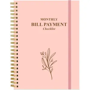 Monthly Bill Payment Checklist - Monthly Bill Organizer & Planner for Personal Budgeting Financial, Bill Payment  Notebook, 5.8" x 8.5", Pink