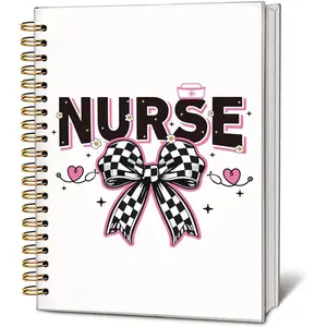 Checkered  Bow Nurse Notebook, Nurse Week Day Gifts Notebooks for Note Taking,  Appreciation Gifts Journal, Trendy Retro  Journals for Writing, 5.5x8.3 Inch