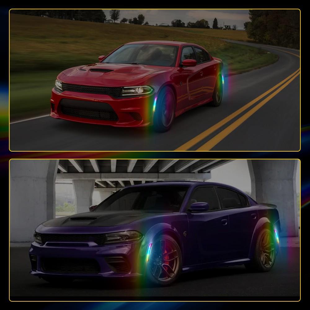 For Dodge Charger 2015-2023 RGB LED Side Marker Lights w/ Remote Control SMOKED4