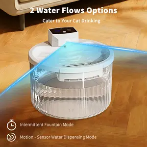 Smart Cat Fountain with 2000mL Large Capacity, Motion Sensor Activated Water Flow, Ultra Quiet Cordless Operation, Leak-Proof and Easy Clean Design, Encourages Healthy Drinking for Indoor Cats