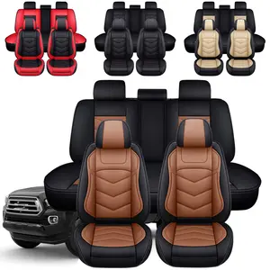 PU Leather Car Seat Covers, Seat Covers Front&Rear Full Set, Car Seat Protectors 5 Seats, Automotive Seat Covers Fit for Most Cars SUVs