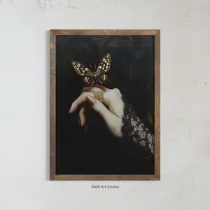 Dark Cottagecore, Moody Victorian Printable Wall Art, Vintage Moth Hand Art Print, Dark Academia, Witchy Goblincore, Gothic Decor, Room Decor, Unframed