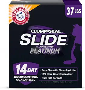 ARM & HAMMER Clump & Seal SLIDE Platinum Multi-Cat Clumping Litter, Easy Clean, Superior Odor Control, 37 Lbs Church & Dwight - Pet