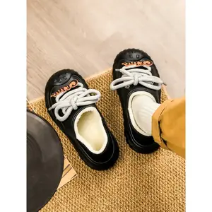 Men's Winter Cotton Slippers, Outdoor Anti-Slip Warm Couple Shoes, Thick Sole Comfortable Breathable Walking Shoes, Fuzzy House Slippers