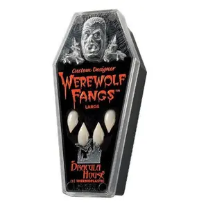 Large White Werewolf Fangs - Uppers/Lowers - Costume Accessories - One Size